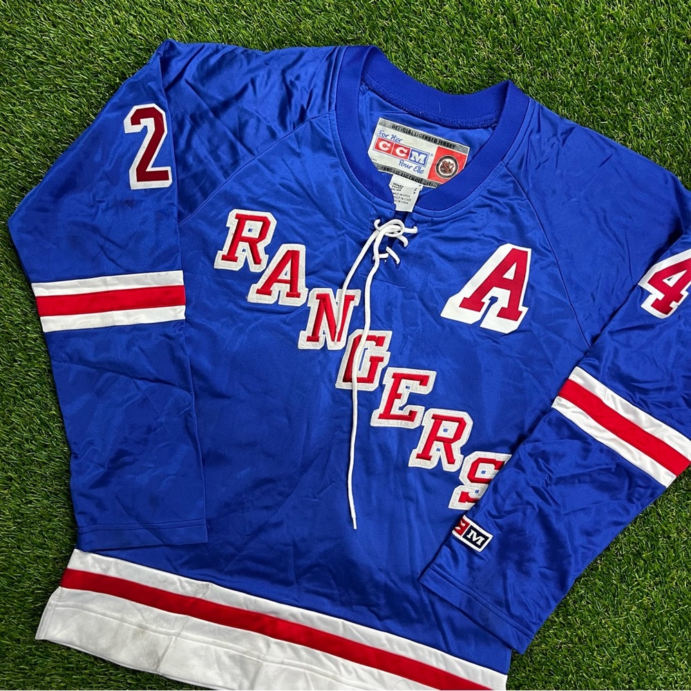 New York Rangers‎ #24 CCM NHL Hockey Jersey - Women’s Size S/P - Made in Korea